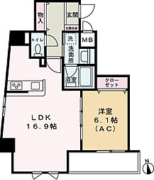 Ｃｏｍｏ Ｐａｌａｃｉｏ 日暮里 3階1LDKの間取り