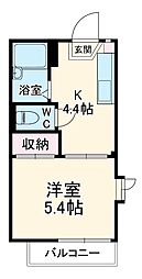 サンモールＫ 1階1Kの間取り