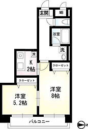 ＢＥＬＬＡＧＩＯII 4階1LDKの間取り