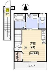 ｌｅ　ｃｉｅｌ田無 2階1Kの間取り