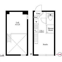 スフレS 1階ワンルームの間取り