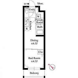 プラチナスクエア赤羽 3階1DKの間取り