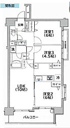 ヴェルディーク平井 8階3LDKの間取り