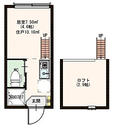 メゾンクレール 1階ワンルームの間取り