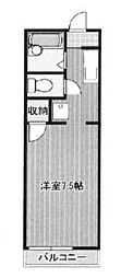 フラッツマルイ 102 1階1Kの間取り