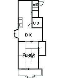 東京メトロ東西線 南行徳駅 徒歩4分の賃貸マンション 3階1DKの間取り