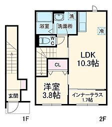 有馬8丁目新築アパート(仮 1LDKの間取図画像