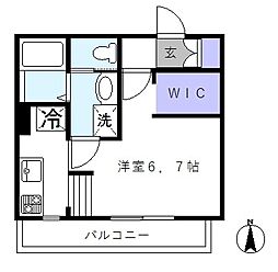 Legare東向島 101 1階ワンルームの間取り