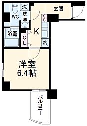 京急本線 黄金町駅 徒歩2分の賃貸マンション 6階1Kの間取り