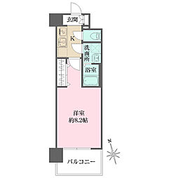 リヴェント玉造 1105 11階1Kの間取り