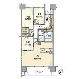 クリオ刈谷セントラルマークス 1302 13階3LDKの間取り
