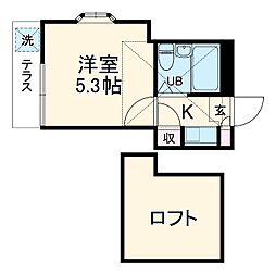 ｇｒｅｅｎ　ｌｅａｆ習志野 1階1Kの間取り
