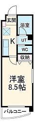 アールズコート本郷 1Kの間取図画像