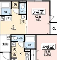 レジダリア新井宿 103 1階1Kの間取り