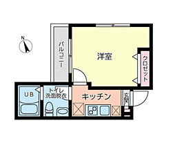 グリーンヒル本郷 1Kの間取図画像