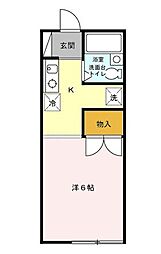 フラット目白 1Kの間取図画像