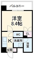 シテイライフ明が丘 1Kの間取図画像