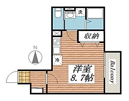 Cross Road ワンルームの間取図画像