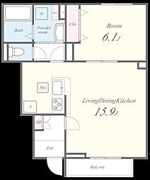 ルミセンス 1LDKの間取図画像