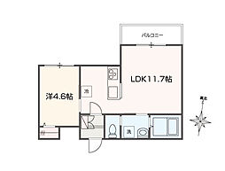 座間市入谷西4丁目アパート 1LDKの間取図画像