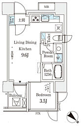 コスモグラシア大塚 1LDKの間取図画像
