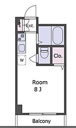 第7三井ビル ワンルームの間取図画像