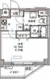 GENOVIA六町 1Kの間取図画像