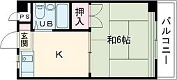 グリーンハイムコダイ 1Kの間取図画像