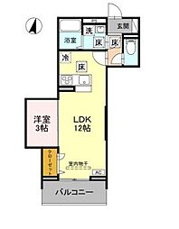 さいたま市中央区下落合2丁目アパート 1LDKの間取図画像