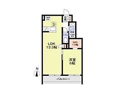 西東京市保谷町1丁目アパート 1LDKの間取図画像