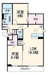 グラシオン 2LDKの間取図画像