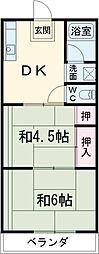 雄光ハイツ 2DKの間取図画像