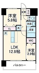 スプランディッドライズ新大阪ノース 1SLDKの間取図画像