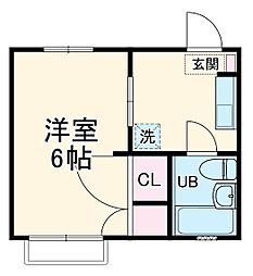 クヒオ湘南 1Kの間取図画像