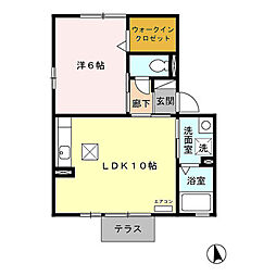 ホープM1 1LDKの間取図画像
