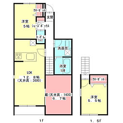 ル・グリ 2LDKの間取図画像