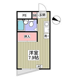 ビラデルソル ワンルームの間取図画像