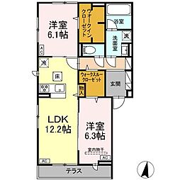 Craspedia 2LDKの間取図画像