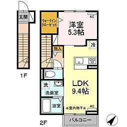 ラフィネY&K 1LDKの間取図画像