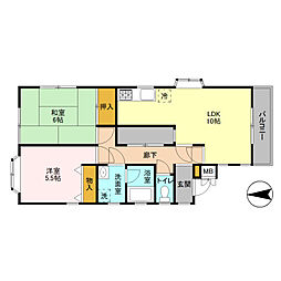 レイニオンミトミ 2DKの間取図画像
