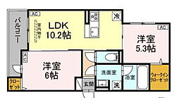 セレスティア谷中 2LDKの間取図画像