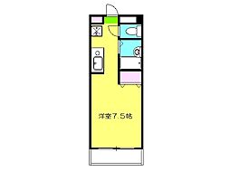 湘南abs 1Kの間取図画像