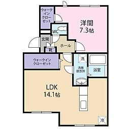 アドバンスYAGI 1LDKの間取図画像