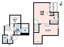 CB原市ベラヴィータ 1Kの間取図画像