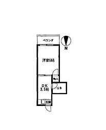 マンシオンケーアイ 1DKの間取図画像