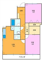 間取図画像 2LDK