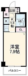 東急東横線 武蔵小杉駅 徒歩9分の賃貸マンション 2階1Kの間取り