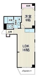 東急東横線 武蔵小杉駅 徒歩7分の賃貸マンション 4階1LDKの間取り
