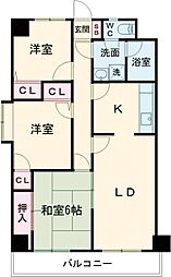 西葛西田中ビル 4階3LDKの間取り