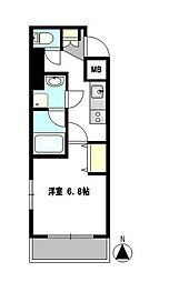 グリフィン武蔵中原 5階1Kの間取り